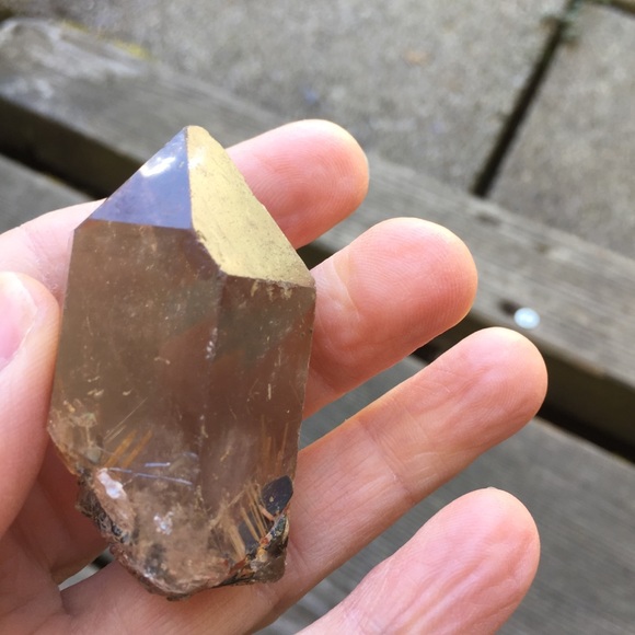 Golden Rutilated Smokey Quartz with Hematite - Picture 5 of 9